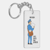 Custom Mailman Retro Letter Carrier Schlüsselanhänger (Vorderseite links)