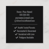 Custom Maine Coon Cattery Business Card  Quadratische Visitenkarte (Rückseite)