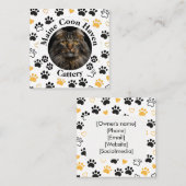 Custom Maine Coon Cattery Square Business Card  Telefonnummerkarte (Vorne/Hinten)