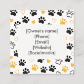Custom Maine Coon Cattery Square Business Card  Telefonnummerkarte (Rückseite)