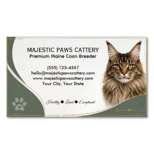 Custom Maine Coon Katzenzucht Katzenzüchter Magnetische Visitenkarte