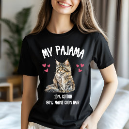 Custom Maine Coon Pajama Art T-Shirt