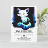 Custom Majestic Cat Birthday Einladung (Stehend Vorderseite)