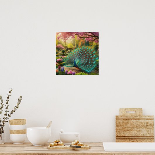 Custom Majestic Peacock Wall Poster (Küche)