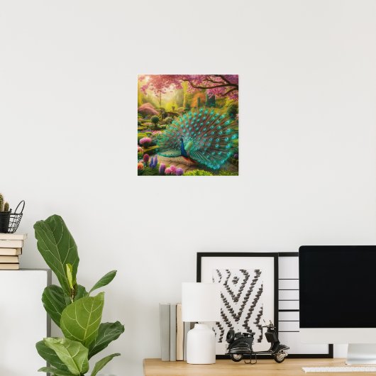 Custom Majestic Peacock Wall Poster (Heimbüro)
