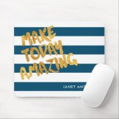 Custom Make Today Phantastisch Navy and Gold Mousepad (Mit Mouse)