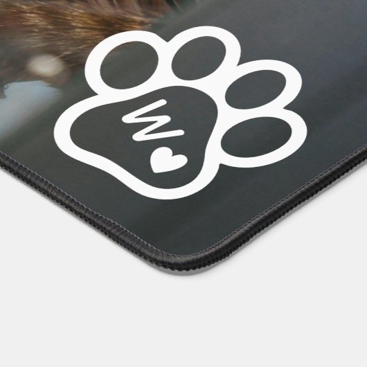 Custom Make Your Own Pet Photo Potrait Monogram Schreibtischunterlage (Ecke)