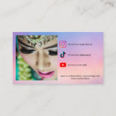 Custom Makeucer Influencer Vlogger Iridescent Beau Visitenkarte (Rückseite)