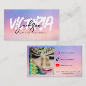 Custom Makeucer Influencer Vlogger Iridescent Beau Visitenkarte (Vorne/Hinten)