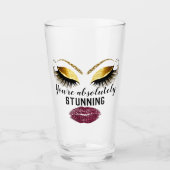 Custom Makeup Artist Eyelash Extension Gold Kiss Glas (Vorderseite)