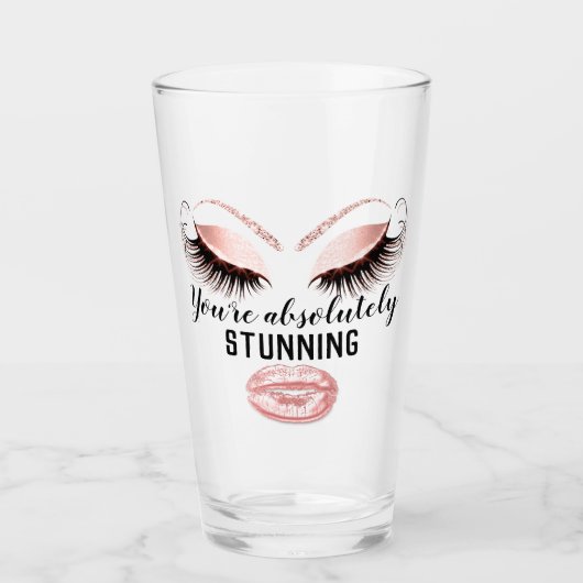 Custom Makeup Artist Eyelash Extension Pink Kiss Glas (Vorderseite)