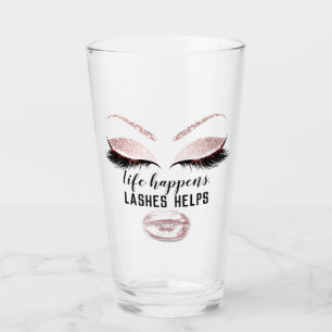 Custom Makeup Artist Eyelash Extension Pink Lippen Glas