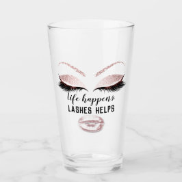 Custom Makeup Artist Eyelash Extension Pink Lippen Glas