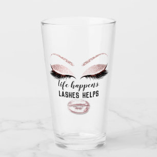 Custom Makeup Artist Eyelash Extension Pink Lippen Glas