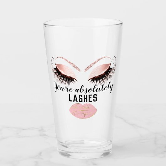 Custom Makeup Artist Eyelash Pink Kiss Girlspower Glas (Vorderseite)