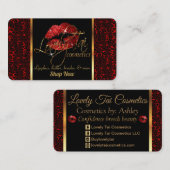 Custom Makeup Artist mit Leopard & Red Lips Visitenkarte (Vorne/Hinten)