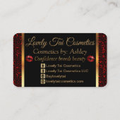 Custom Makeup Artist mit Leopard & Red Lips Visitenkarte (Rückseite)