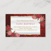 Custom - Makeup Artist - Rote Rose Visitenkarte (Rückseite)