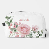 Custom Makeup Bag Wasserfarbe Rosa Rosen Waschbeutel (Vorderseite)