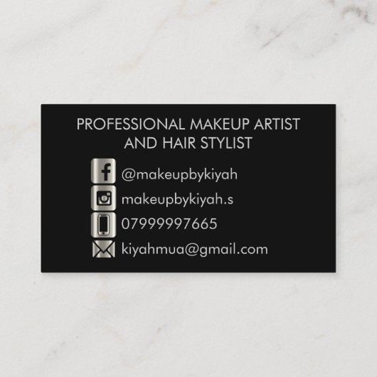 Custom - Makeup von Kiyah Visitenkarte (Rückseite)