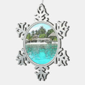 Custom Maldives Weihnachten Schneeflocken Zinn-Ornament (Rechts)