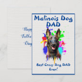 Custom Malinois dad Dog Bester Crazy Dog Vater Dankeskarte (Vorne/Hinten)