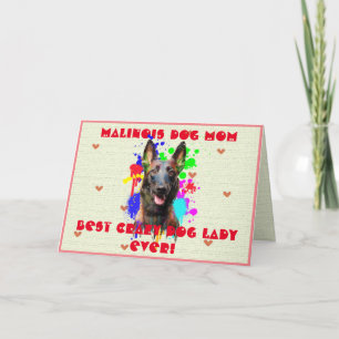 Custom Malinois Mama Hund Beste Crazy Dog Lady Car Dankeskarte