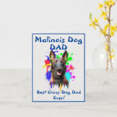 Custom Malinois Vater Dog Bester Crazy Dog Vater D Karte (Gelbe Blume)