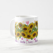 Custom Maltese Lover Sunflower Trainer Floral Kaffeetasse (Vorderseite Links)