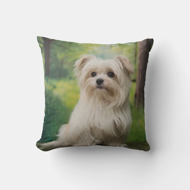Custom Maltese Throw Pillow Kissen (Vorderseite)