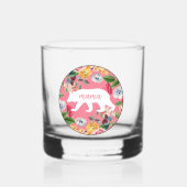 Custom Mama Bear auf Chic Pink Floral Cocktail Whiskyglas (Vorderseite)