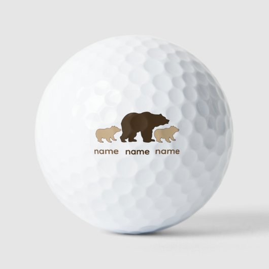 Custom Mama Bear With 2 Kid Names Mothers Day Gift Golfball (Vorderseite)
