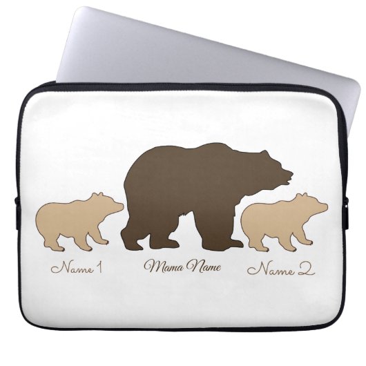 Custom Mama Bear With 2 Kid Names Mothers Day Gift Laptopschutzhülle (Vorderseite)