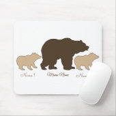 Custom Mama Bear With 2 Kid Names Mothers Day Gift Mousepad (Mit Mouse)