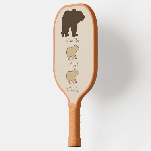 Custom Mama Bear With 2 Kid Names Mothers Day Gift Pickleball Schläger (Links)