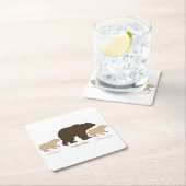 Custom Mama Bear With 2 Kid Names Mothers Day Gift Rechteckiger Pappuntersetzer (Vor Ort)