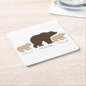 Custom Mama Bear With 2 Kid Names Mothers Day Gift Rechteckiger Pappuntersetzer (angewinkelt)