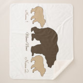 Custom Mama Bear With 2 Kid Names Mothers Day Gift Sherpadecke (Vorderseite)