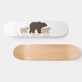 Custom Mama Bear With 2 Kid Names Mothers Day Gift Skateboard (Horizontal)