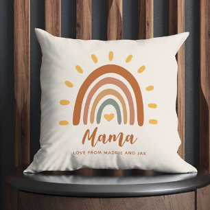 Custom Mama Boho Modern Stylish Rainbow Sun Kissen