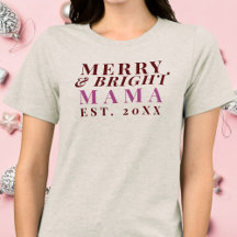Custom Mama Est. Jahr Merry Bright Minimalistisch 