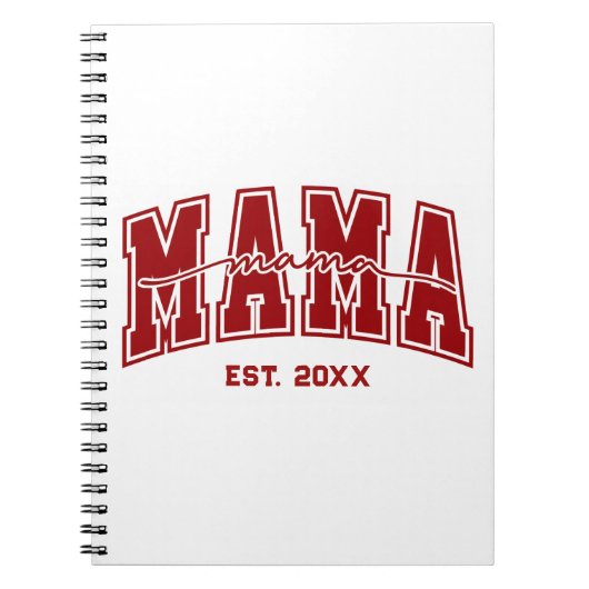 Custom Mama Est.Year Personalized Mom Established Notizblock (Vorderseite)