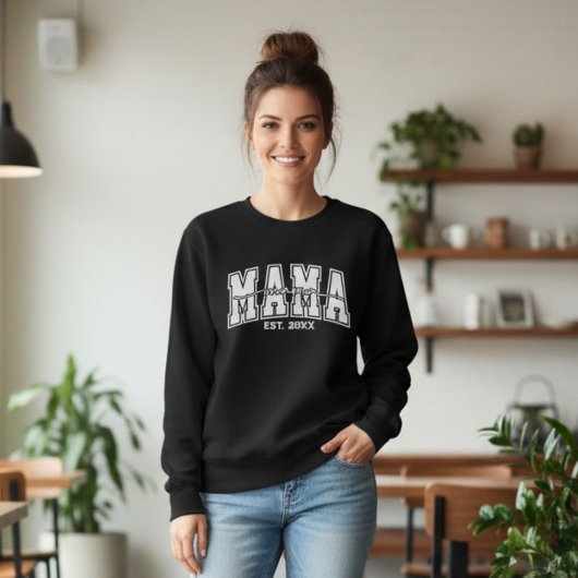 Custom Mama Est.Year Personalized Mom Established Sweatshirt
