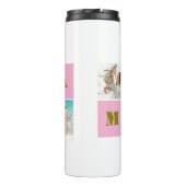 Custom MAMA Großmutter 4 FotoCollage Thermosbecher (Rückseite)