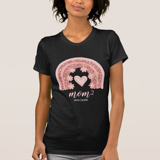 Custom Mama Kids Personalisiert Name Niedlich Rain T-Shirt (Vorderseite)