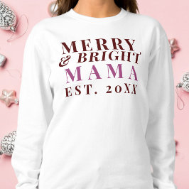 Custom Mama Merry Bright Est. Minimalistisch Cool Sweatshirt