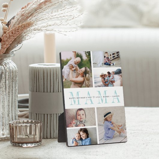 Custom Mama Mother's Day Kids Foto Collage Fotoplatte