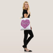 Custom Mama Word Art on Pink Leopard Muster Tasche (Am Model)