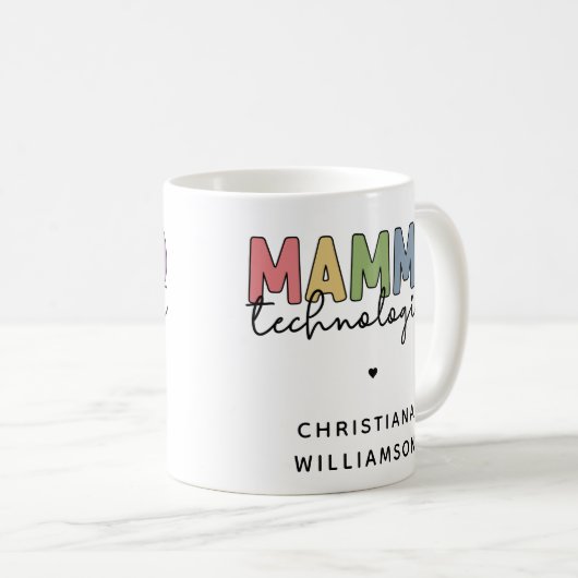 Custom Mammo Technologe Mammographie Tech Kaffeetasse (VorderseiteRechts)