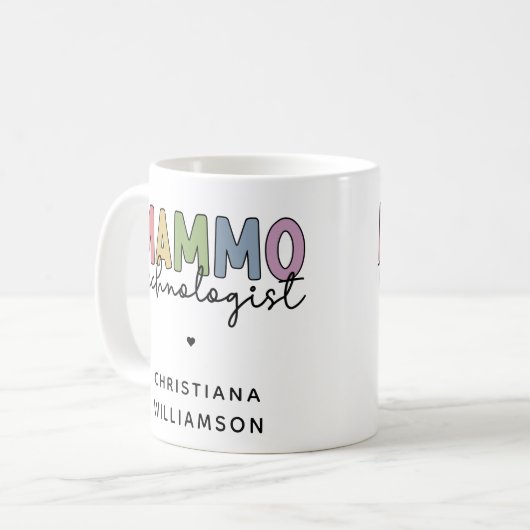 Custom Mammo Technologe Mammographie Tech Kaffeetasse (Vorderseite Links)